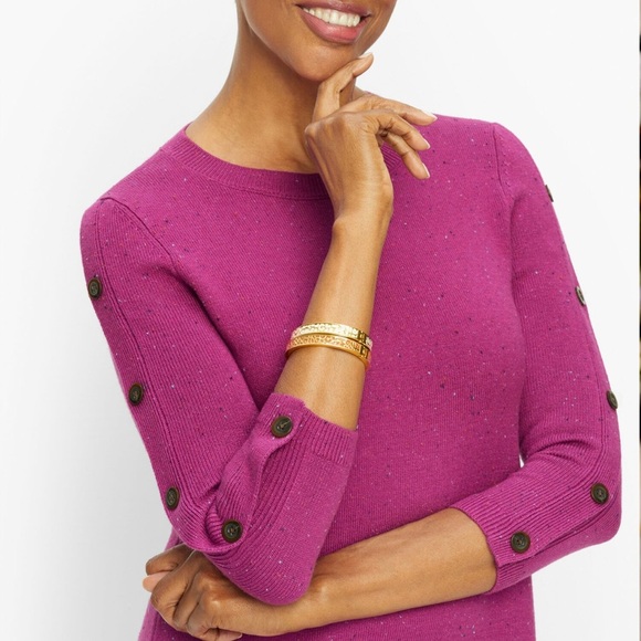 Talbots Women’s Size Medium Navy Kitty Tweed Open Neck Sweatert Dress Midi - Picture 2 of 13